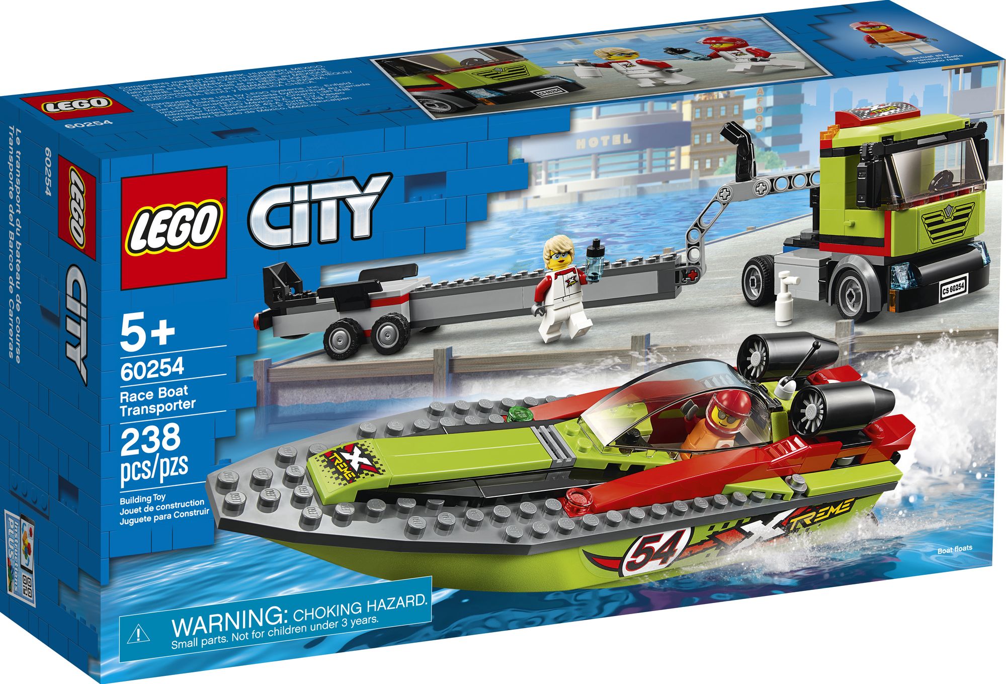LEGO City Great Vehicles Race Boat Transporter 60254