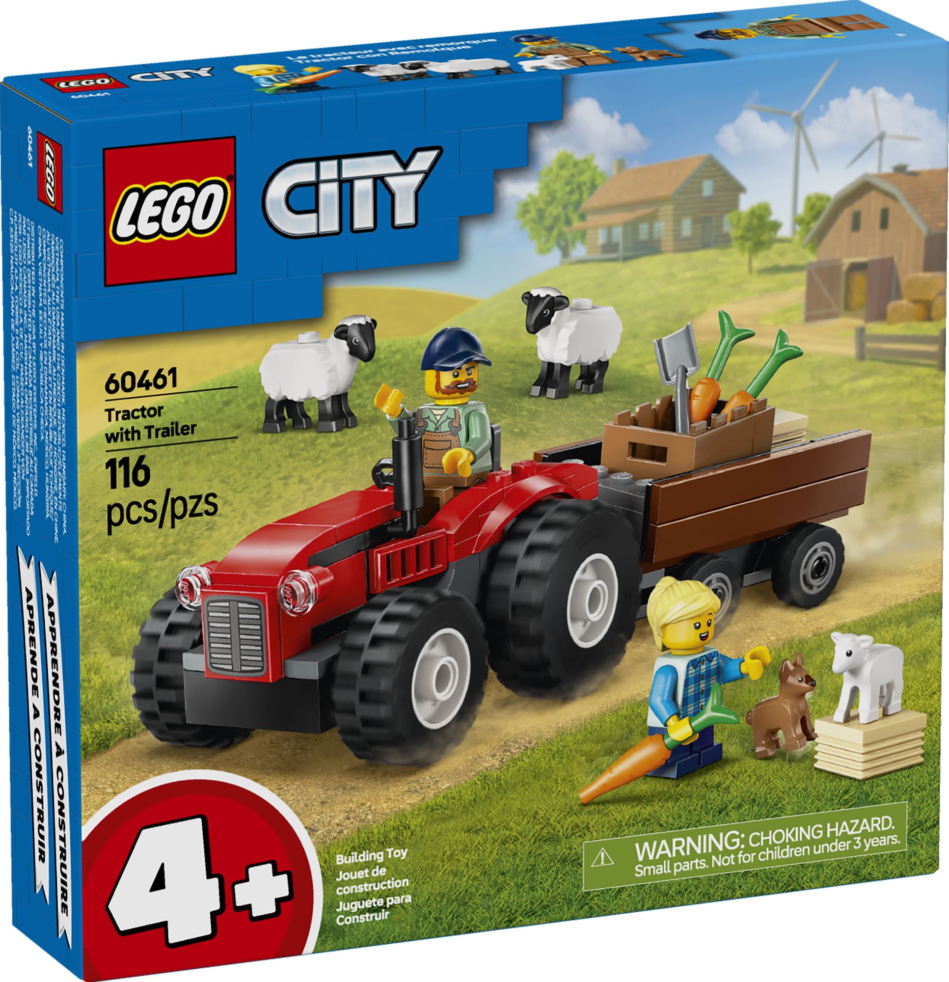 LEGO City Great Vehicles Red Farm Tractor with Trailer & Sheep 60461