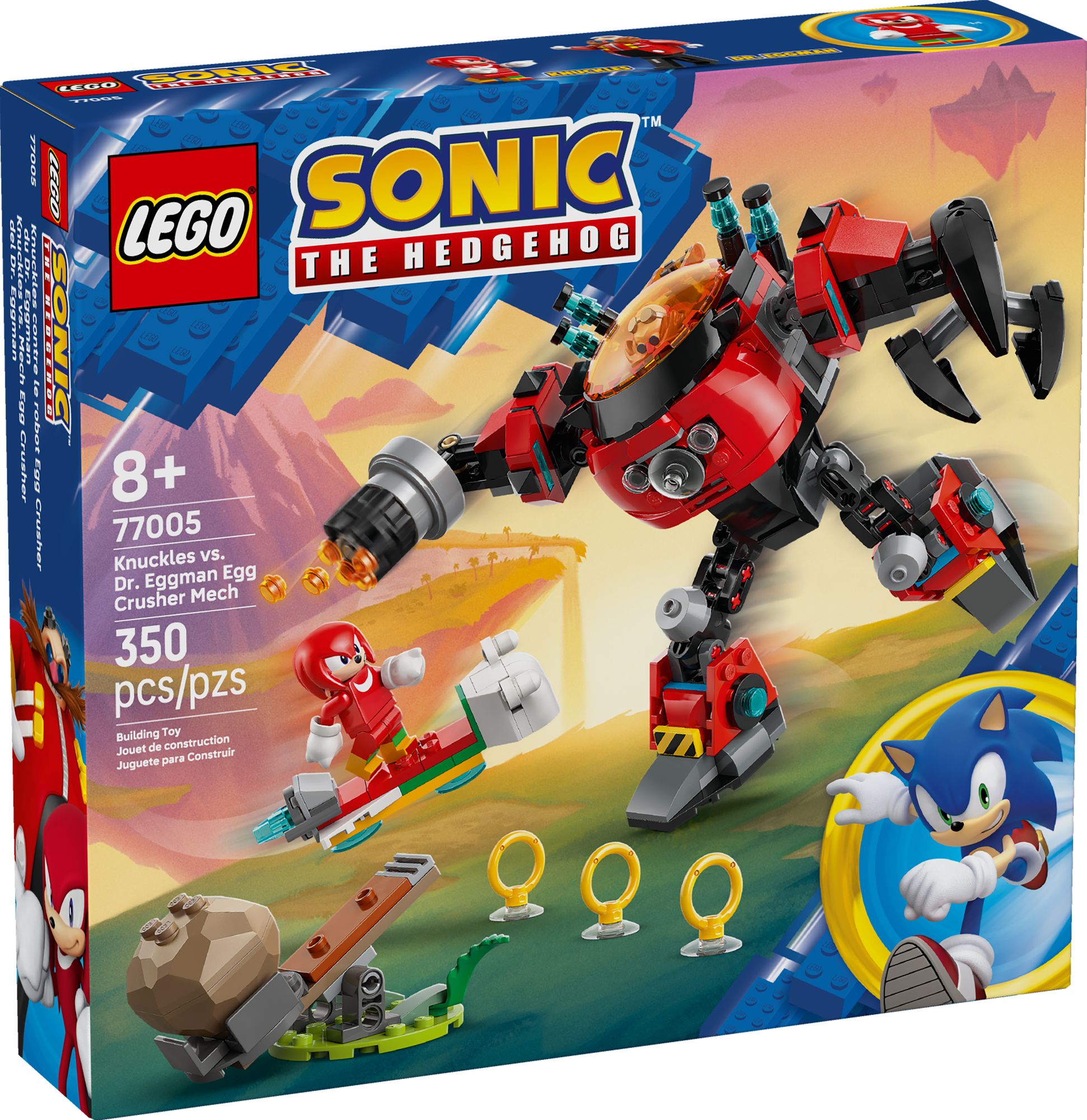 LEGO Sonic Knuckles vs. Dr. Eggman Egg Crusher Mech 77005