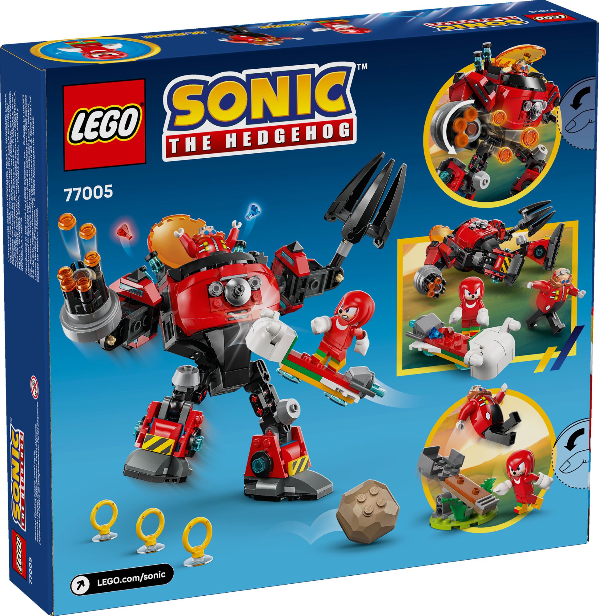 LEGO Sonic Knuckles vs. Dr. Eggman Egg Crusher Mech 77005