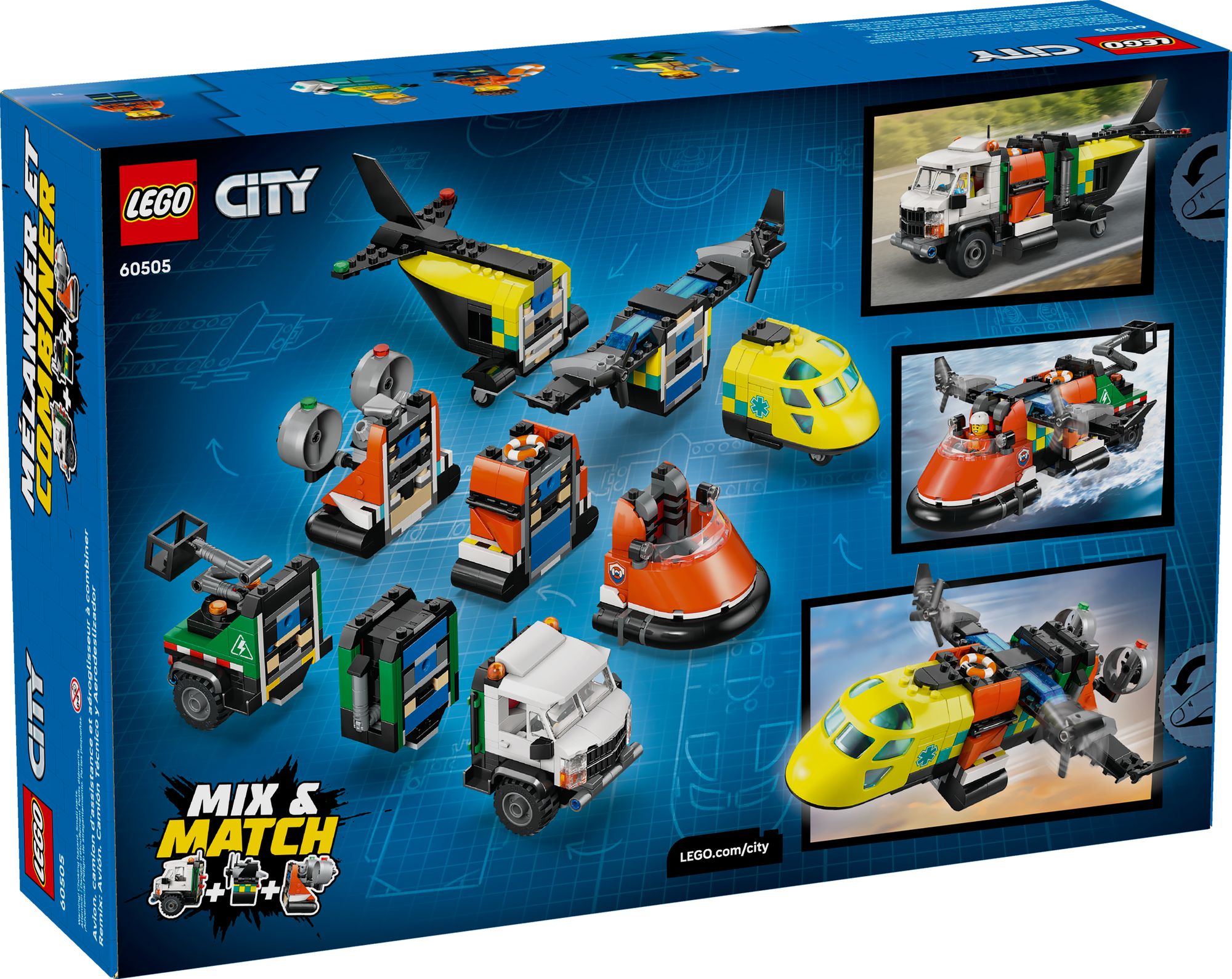 LEGO City Airplane, Service Truck & Hovercraft Remix 60505