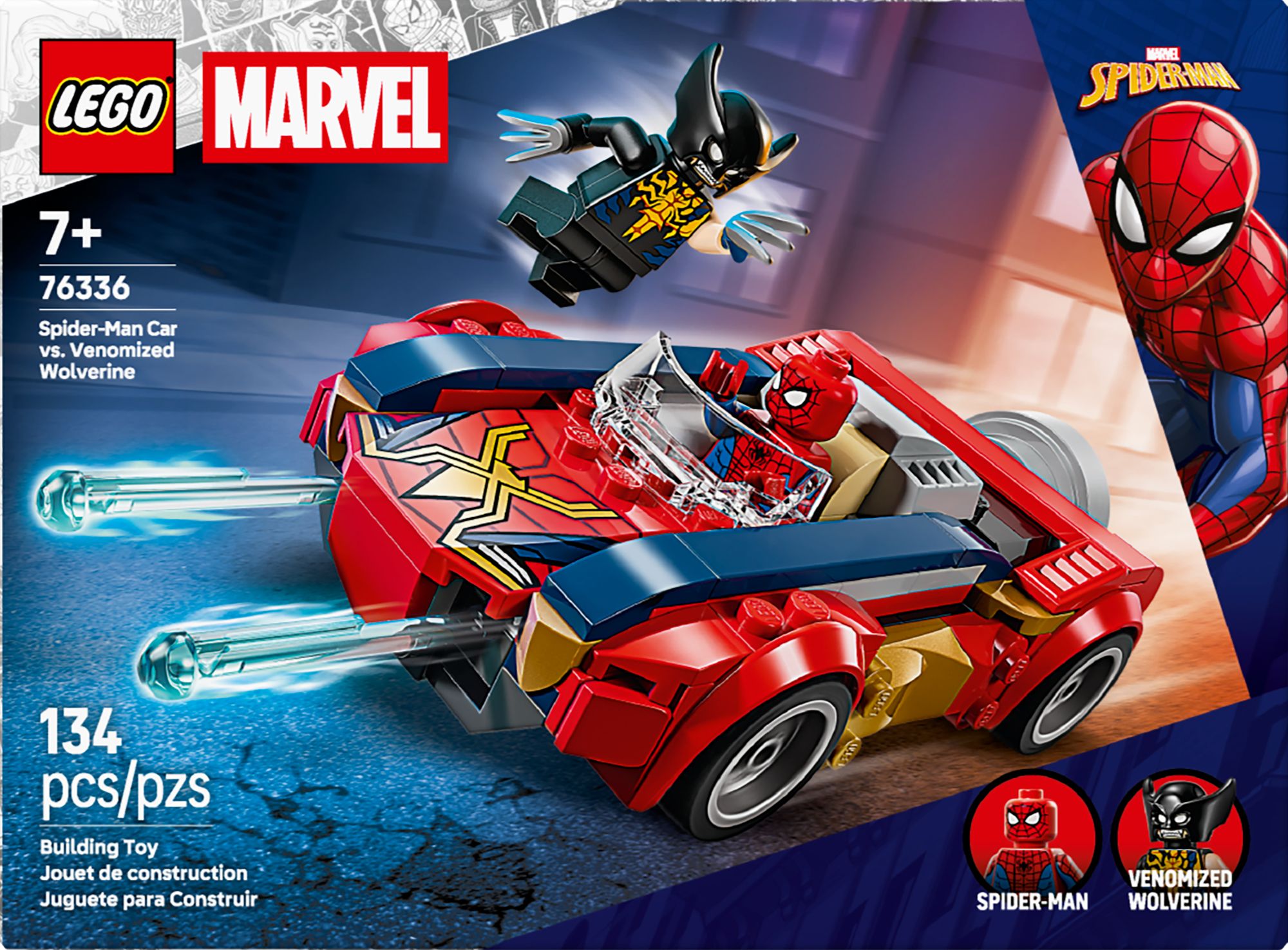 LEGO Super Heroes Marvel Spider-Man Car vs. Venomized Wolverine 76336