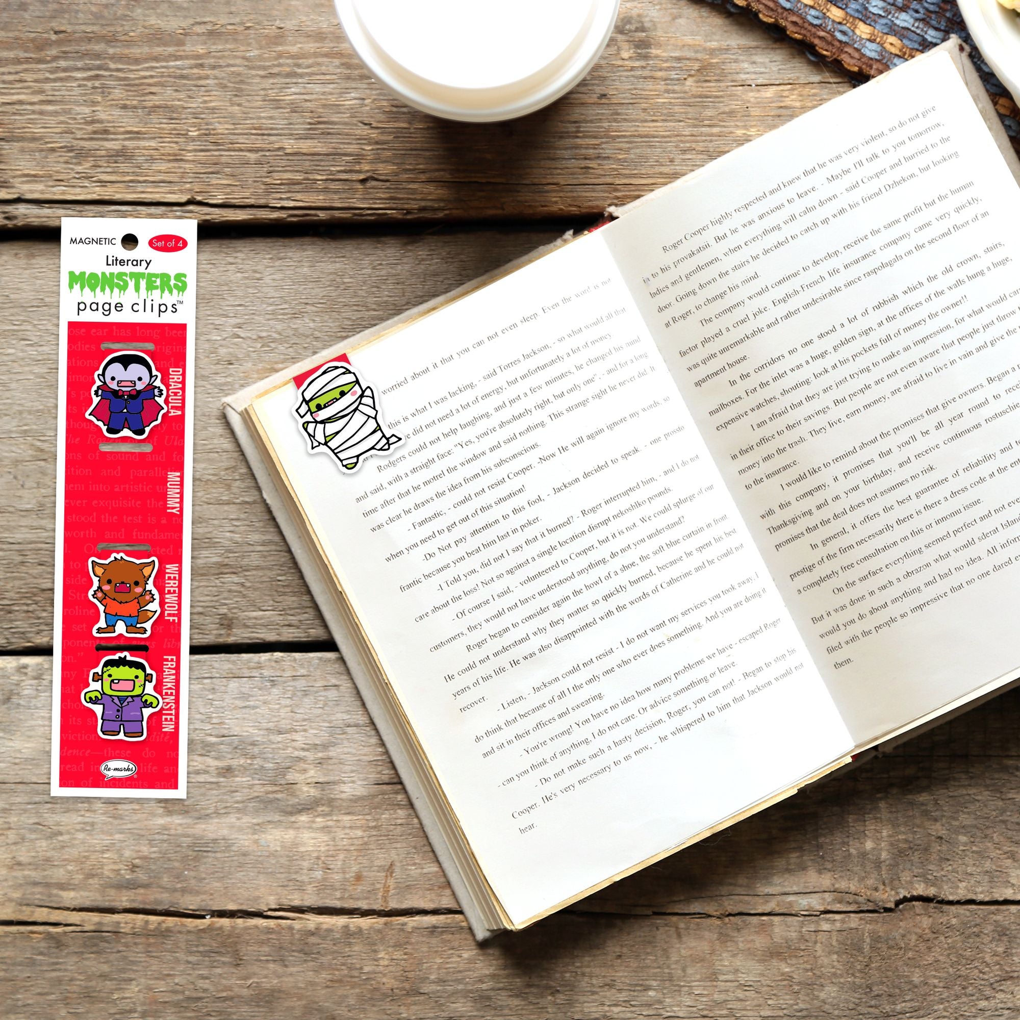 Literary Monsters Page Clip Bookmarks Set of 4
