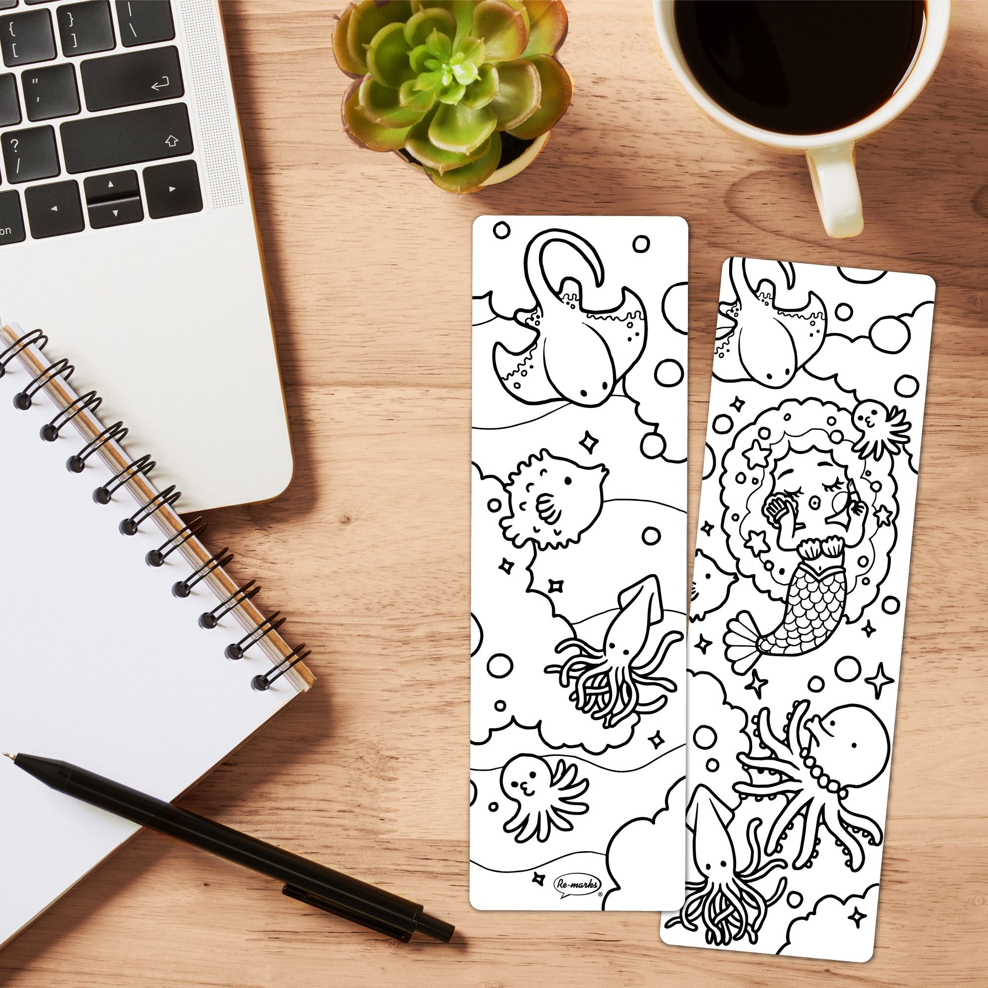 Mermaids Coloring Bookmarks Set of 5