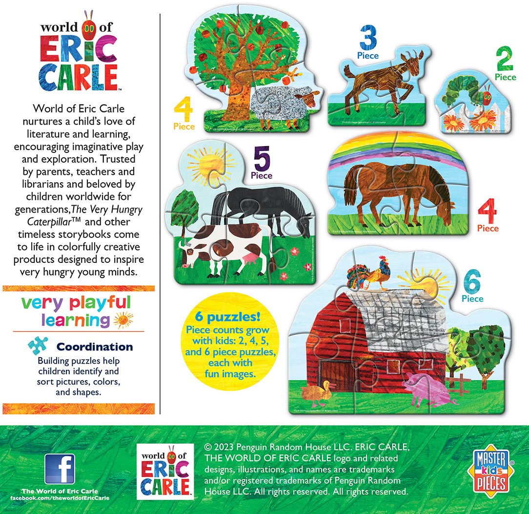 Eric Carle Farm Fun 6-Pack Mini Shaped Puzzles