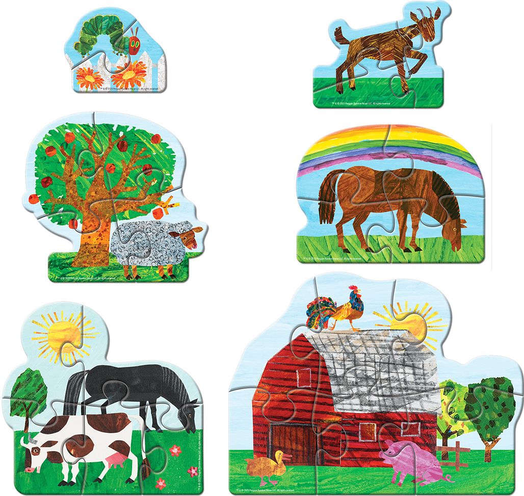Eric Carle Farm Fun 6-Pack Mini Shaped Puzzles
