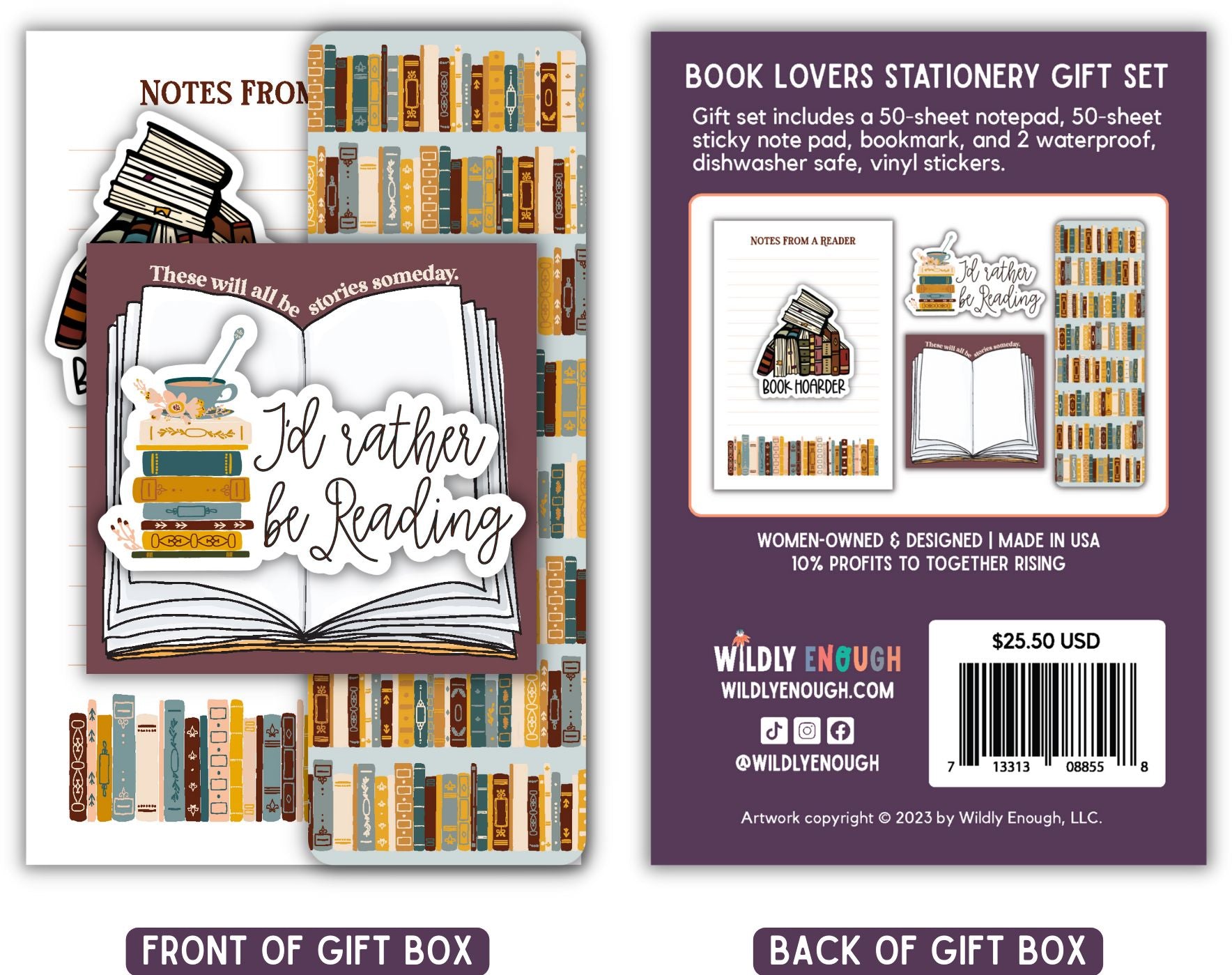 Vintage Book Lover Stationery & Sticker Gift Set
