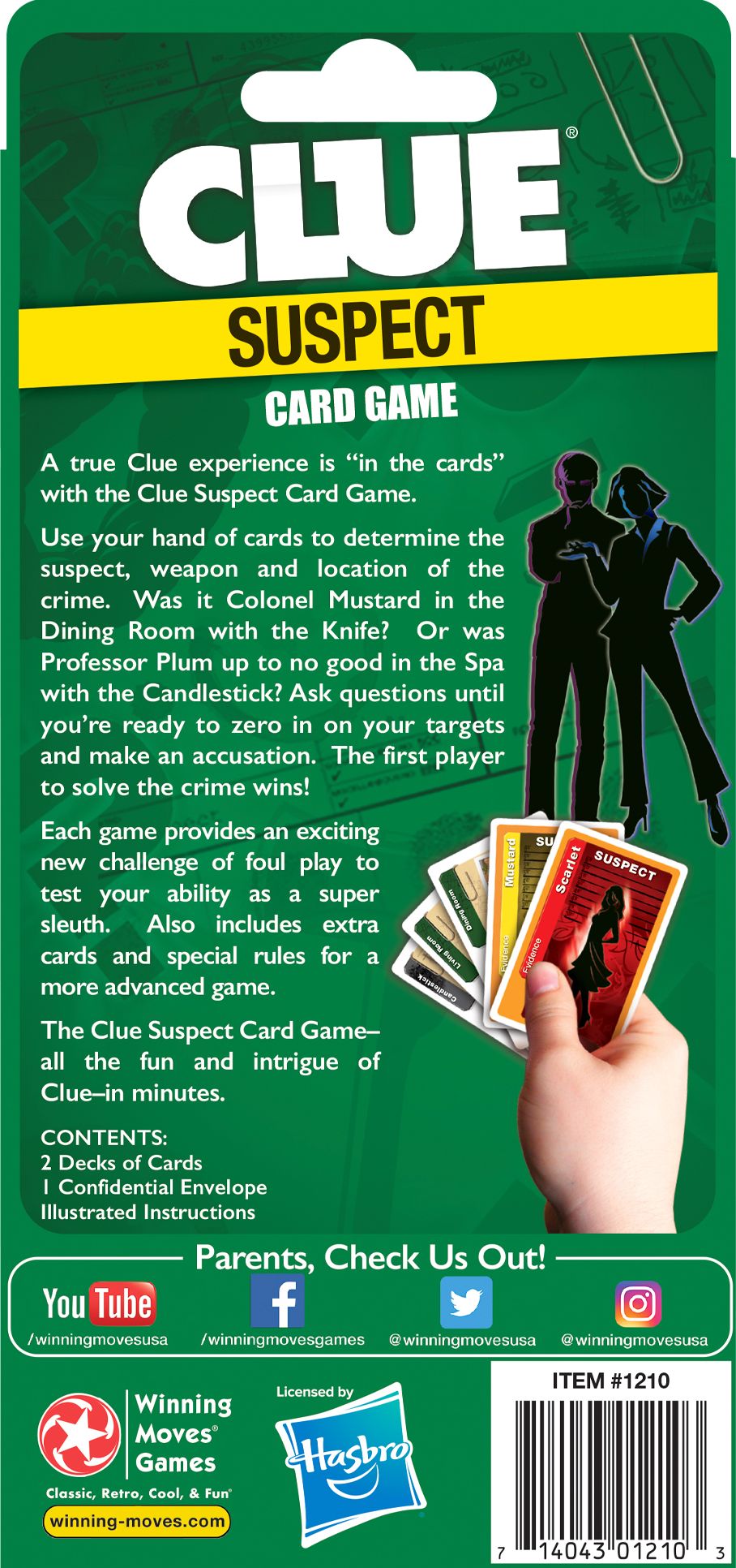 Clue Suspect Card Game