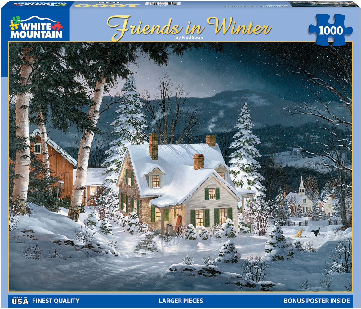 White Mountain Puzzles Friends in Winter - 1000 Piece Puzzle
