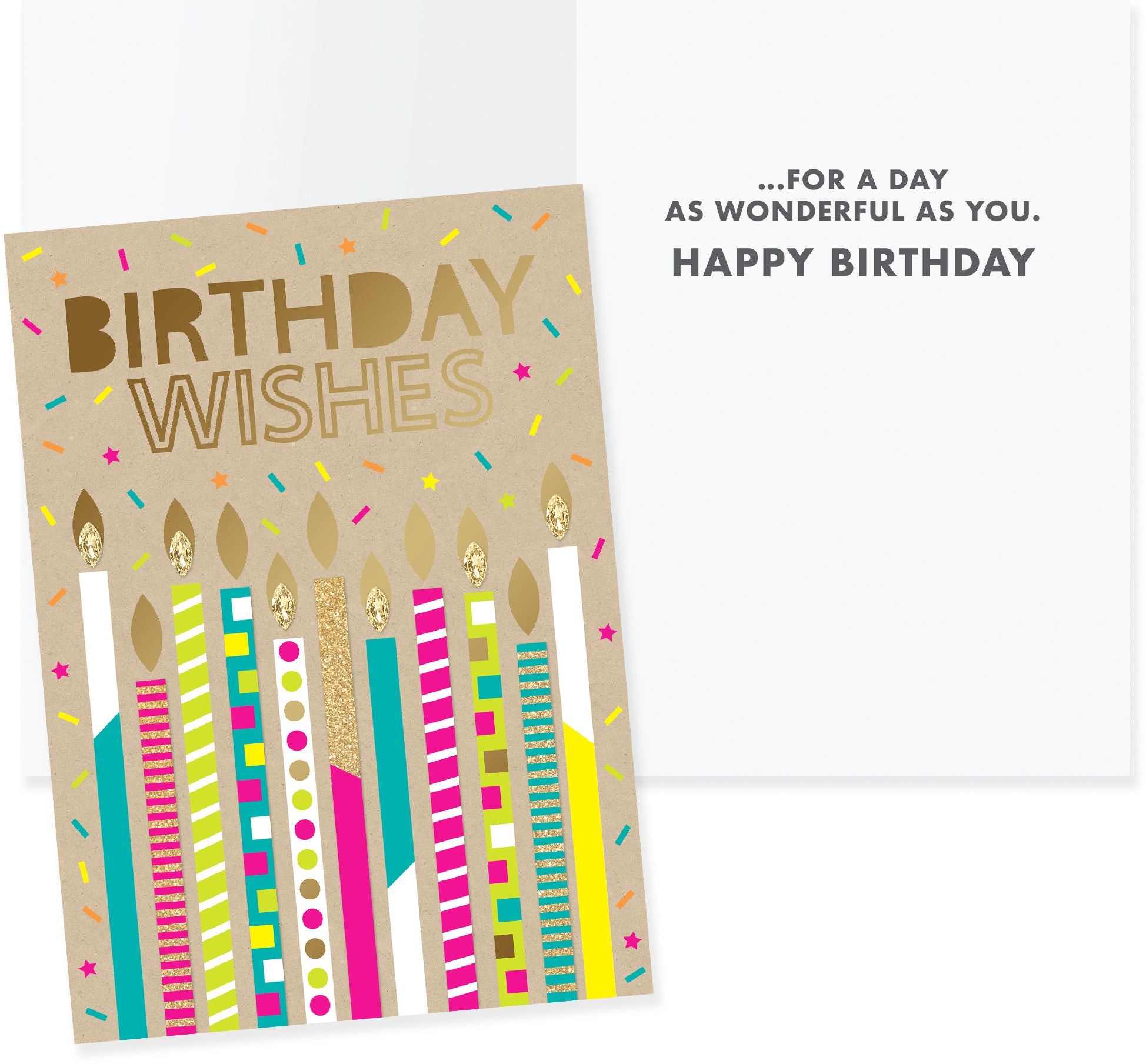 Birthday Greeting Card Colorful Candles