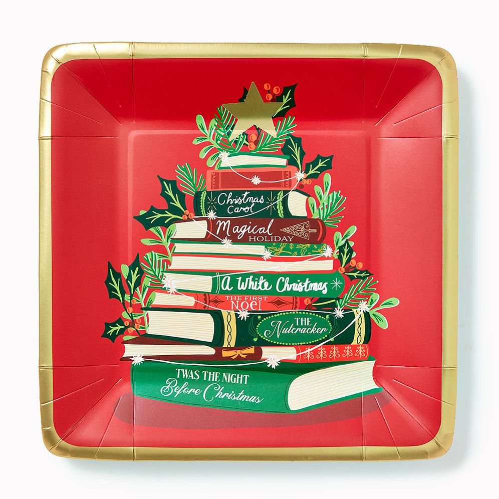 A Bookish Christmas Plates Set of 10