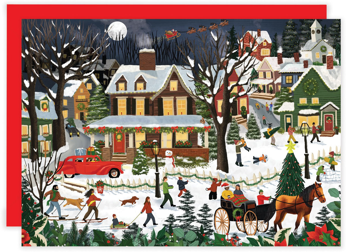 Christmas in the Village Holiday Stationery Set of 14