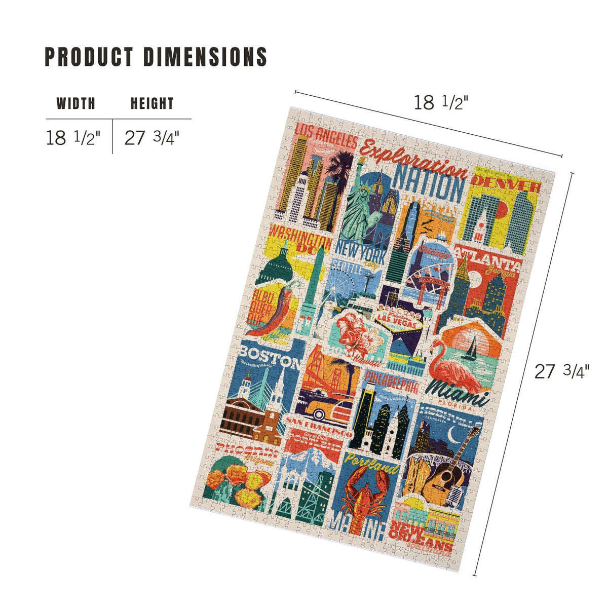 Woodblock Cities 500 Piece Puzzle