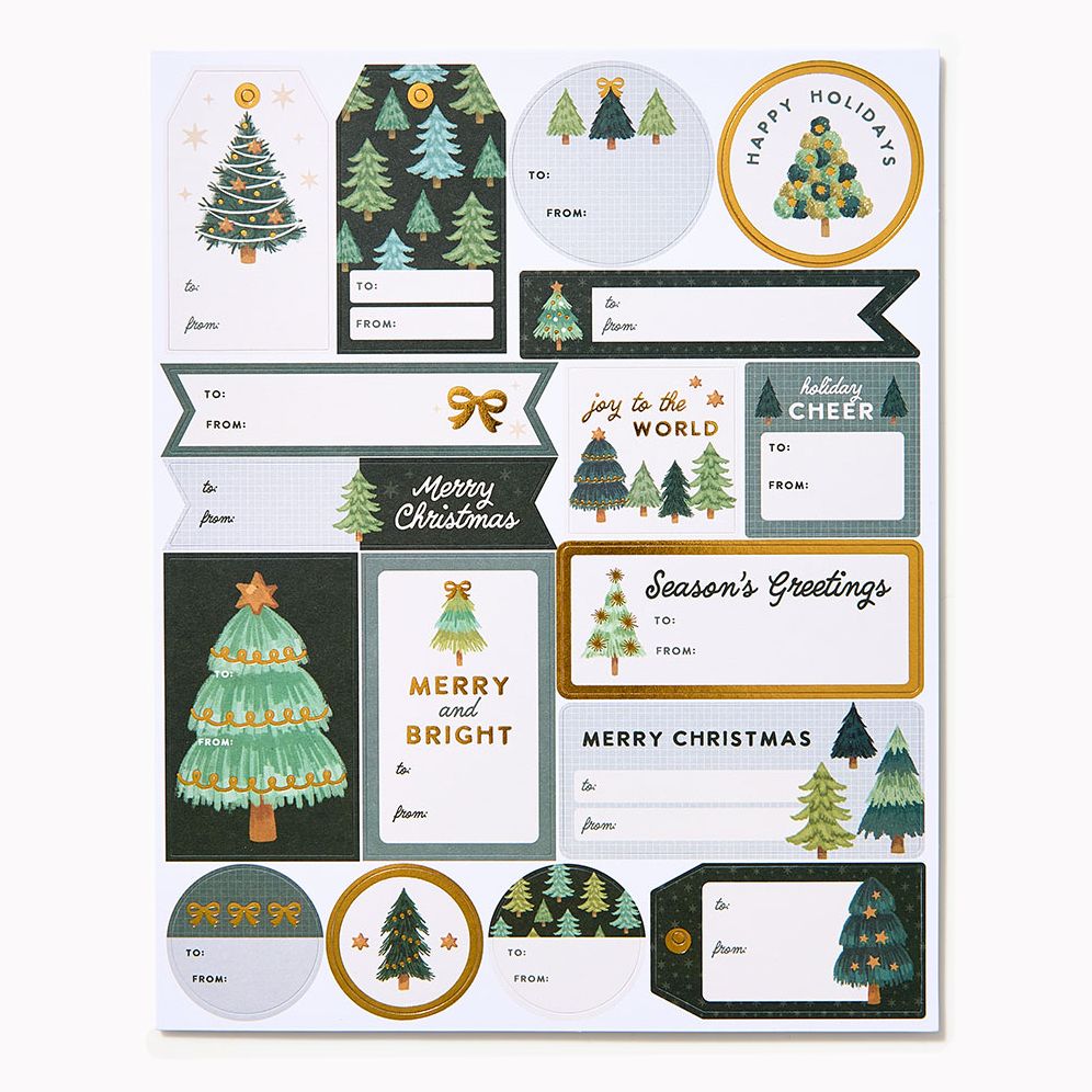 Christmas Trees Adhesive Labels