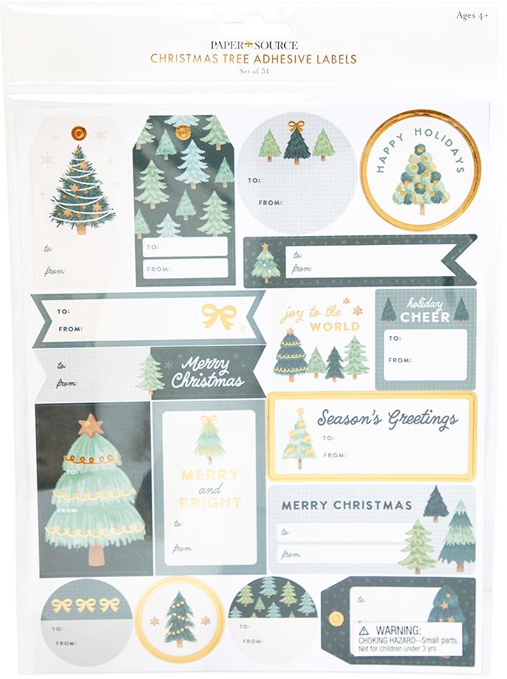 Christmas Trees Adhesive Labels