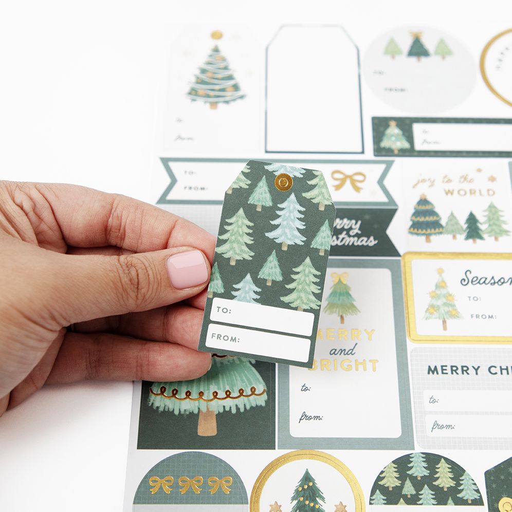 Christmas Trees Adhesive Labels