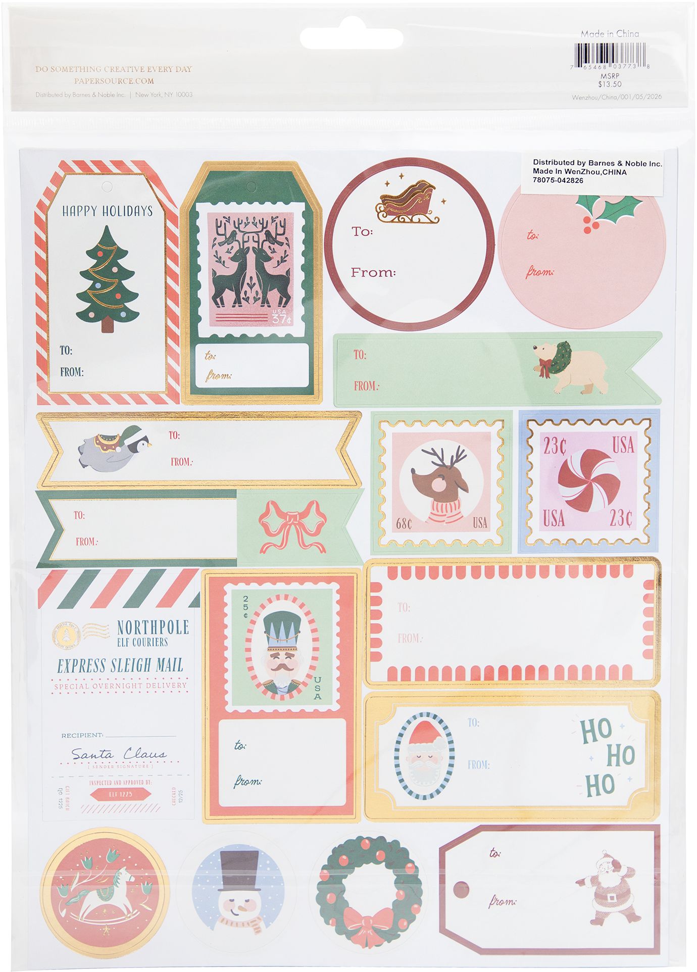 Santa Mail Adhesive Labels