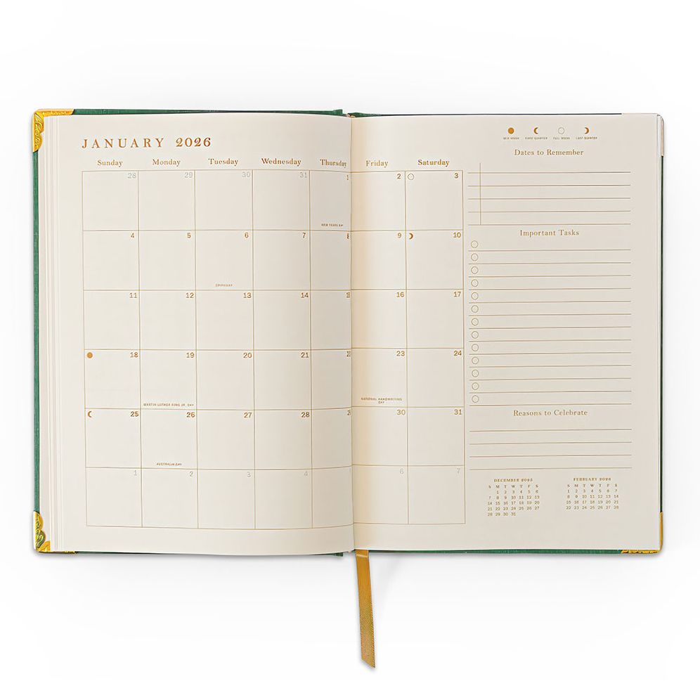 2026 Foil Bow 12-Month Medium Bound Planner
