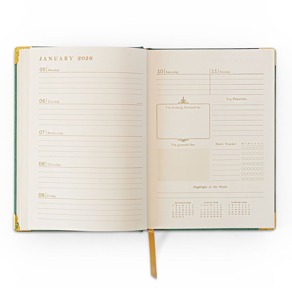 2026 Foil Bow 12-Month Medium Bound Planner