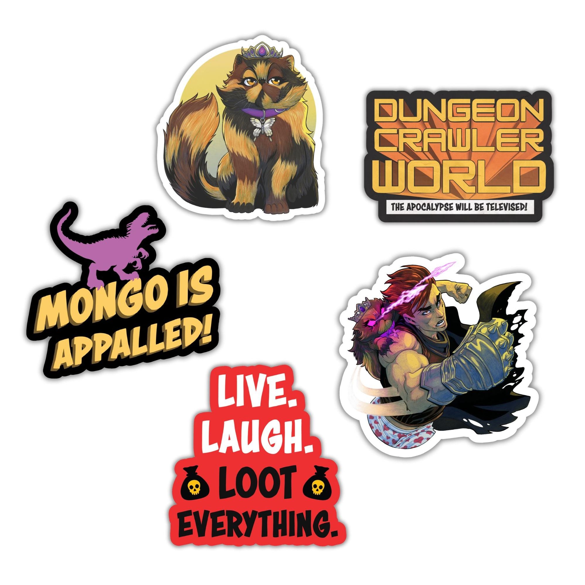 Dungeon Crawler Carl 5-Vinyl Sticker Pack