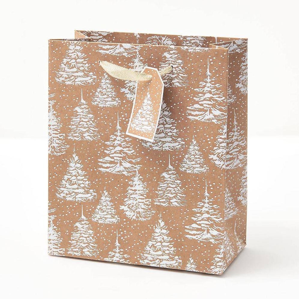 White Glitter Trees Medium Gift Bag
