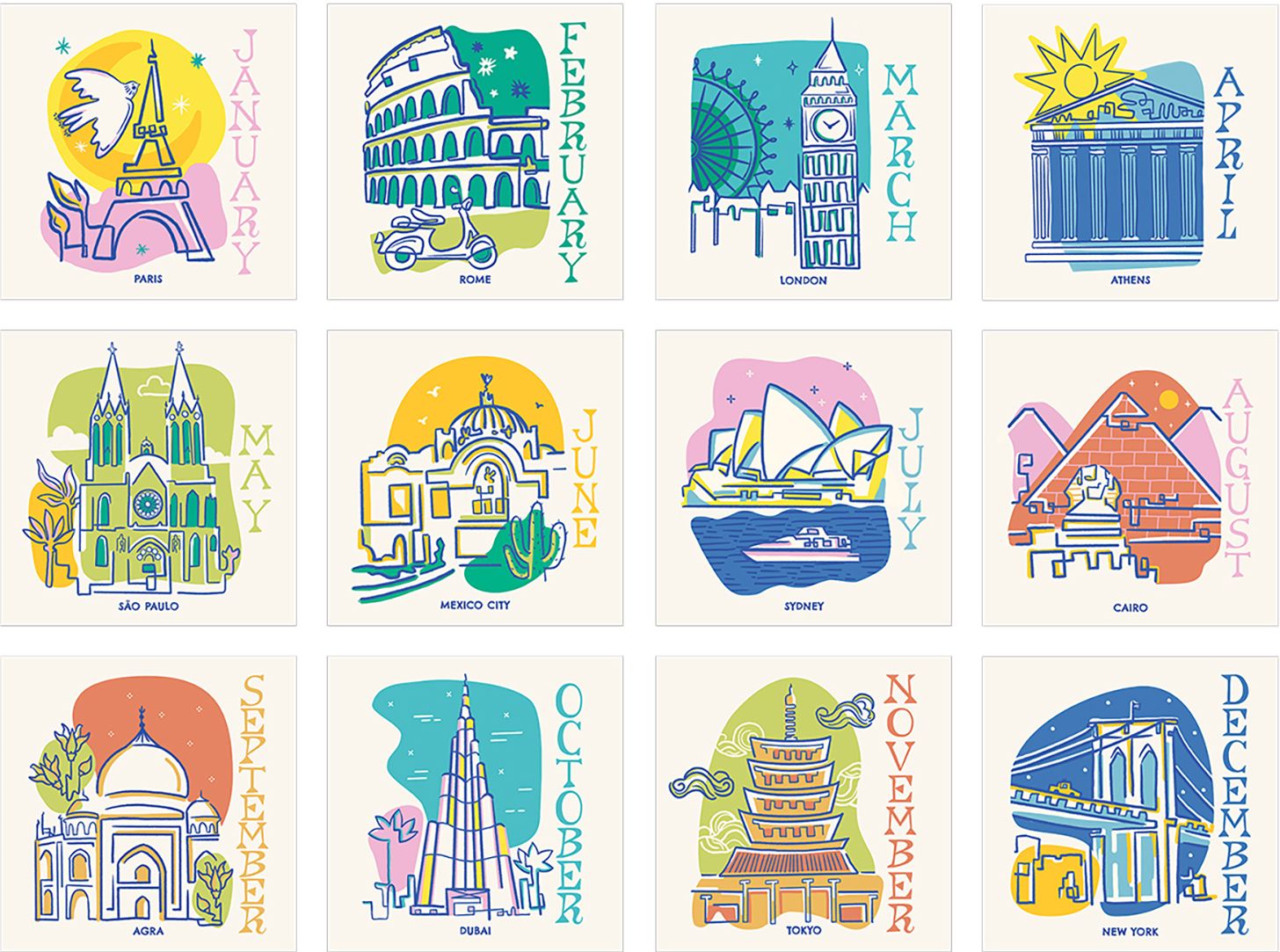 2026 Destinations Wall Calendar - Exclusive