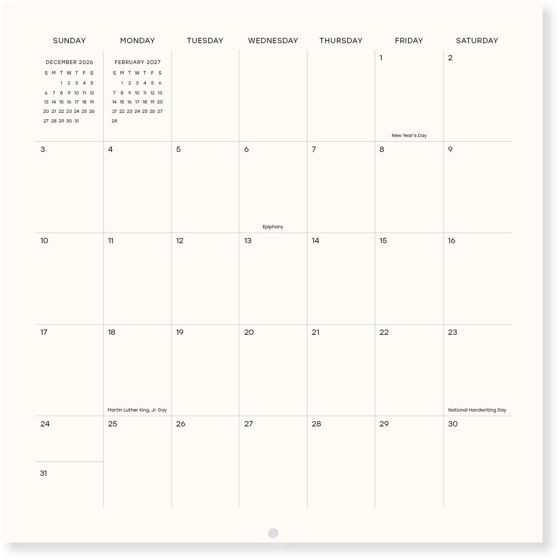2027 Vintage Ephemera Wall Calendar
