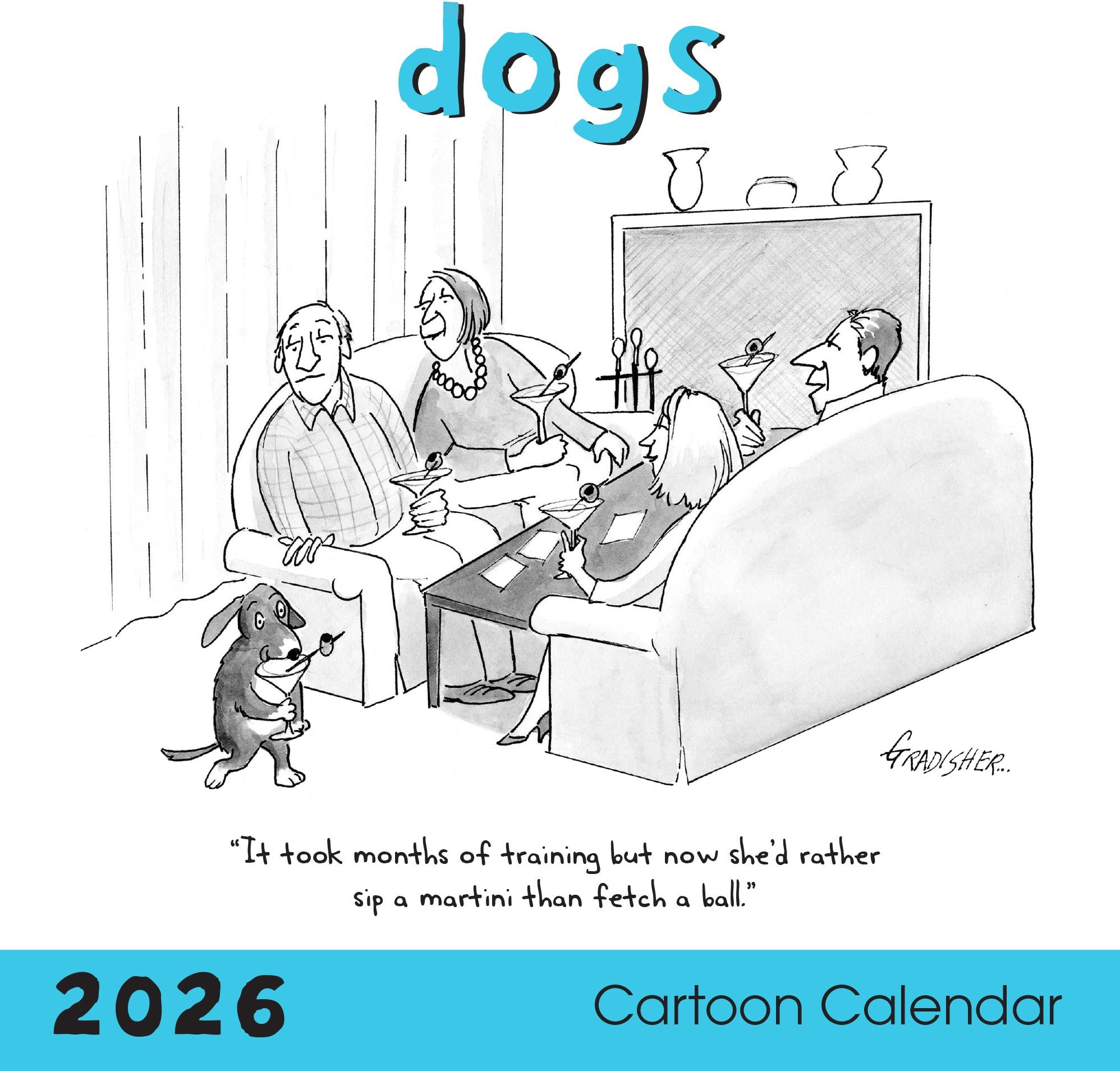2026 Dog Cartoons Wall Calendar