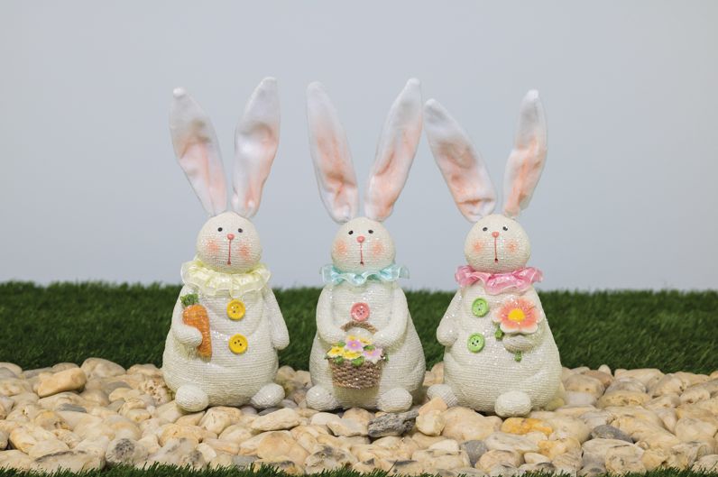 Button Bunny with Fabric Ears