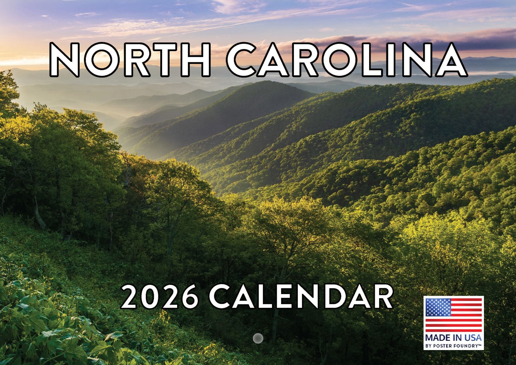 2026 State of North Carolina Calendar Monthly Wall Calender 12 Month