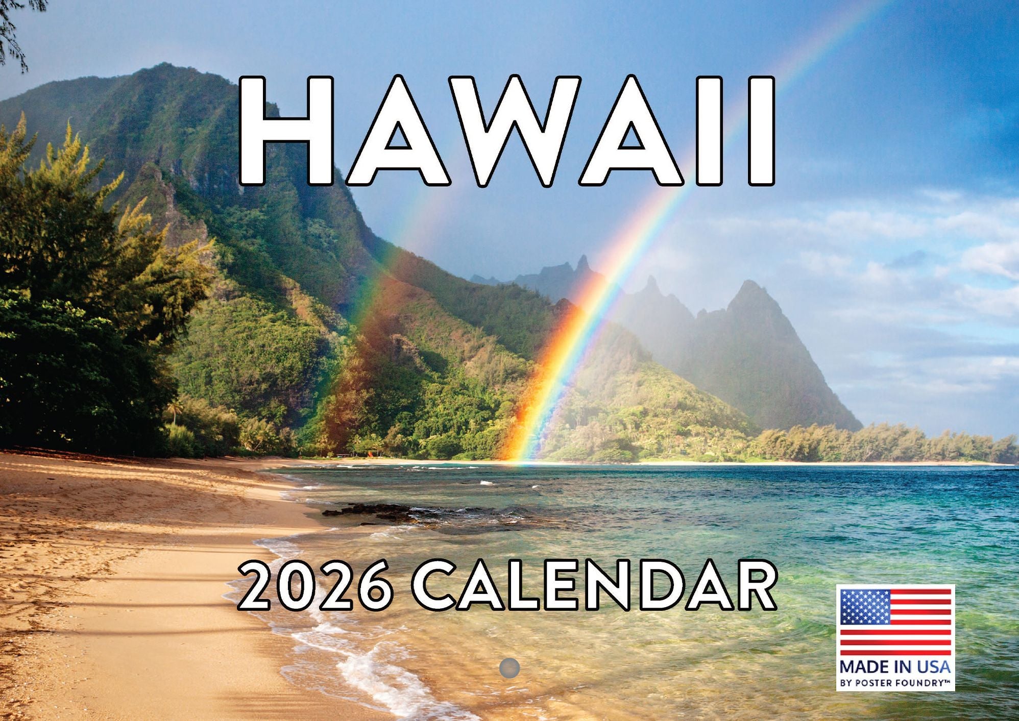 2026 Hawaii Monthly Wall Calendar 12 Month