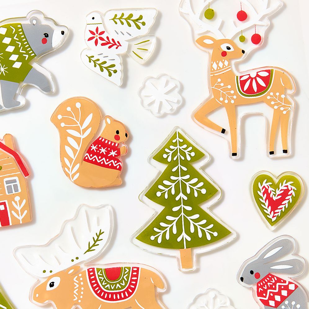 Forest Holiday Gel Clings