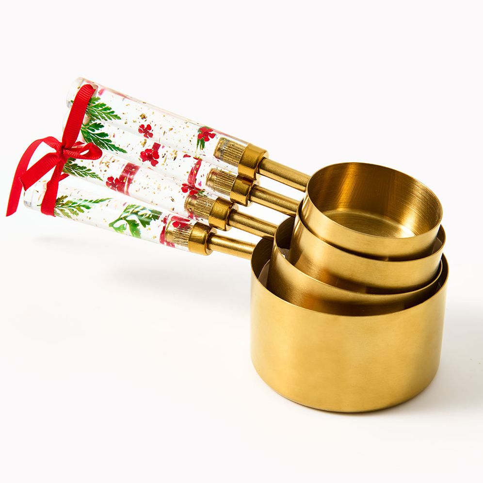 Holiday Pressed Flower Measuring Cups