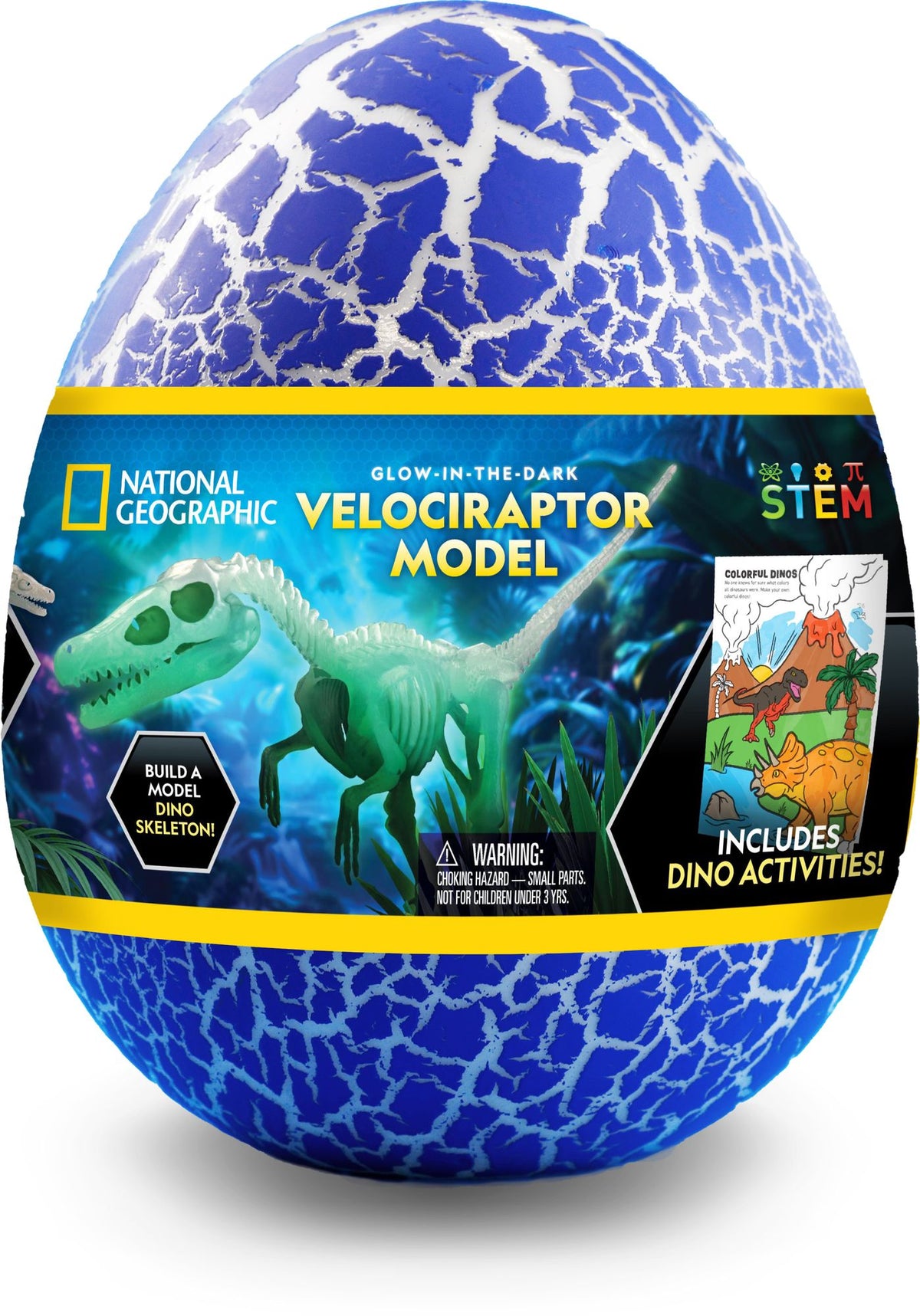 National Geographic Glow-in-the-Dark Velociraptor Model Skeleton