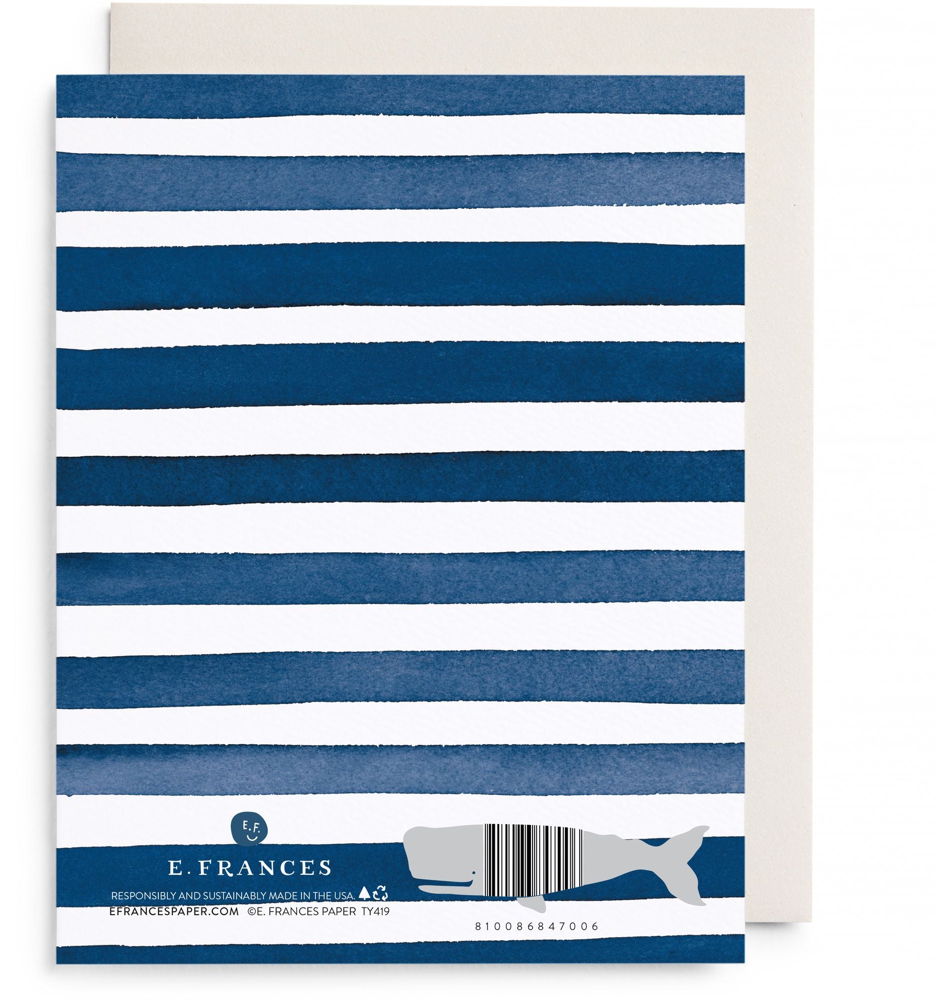TYOU Navy Stripes Thank You Notecards S/6
