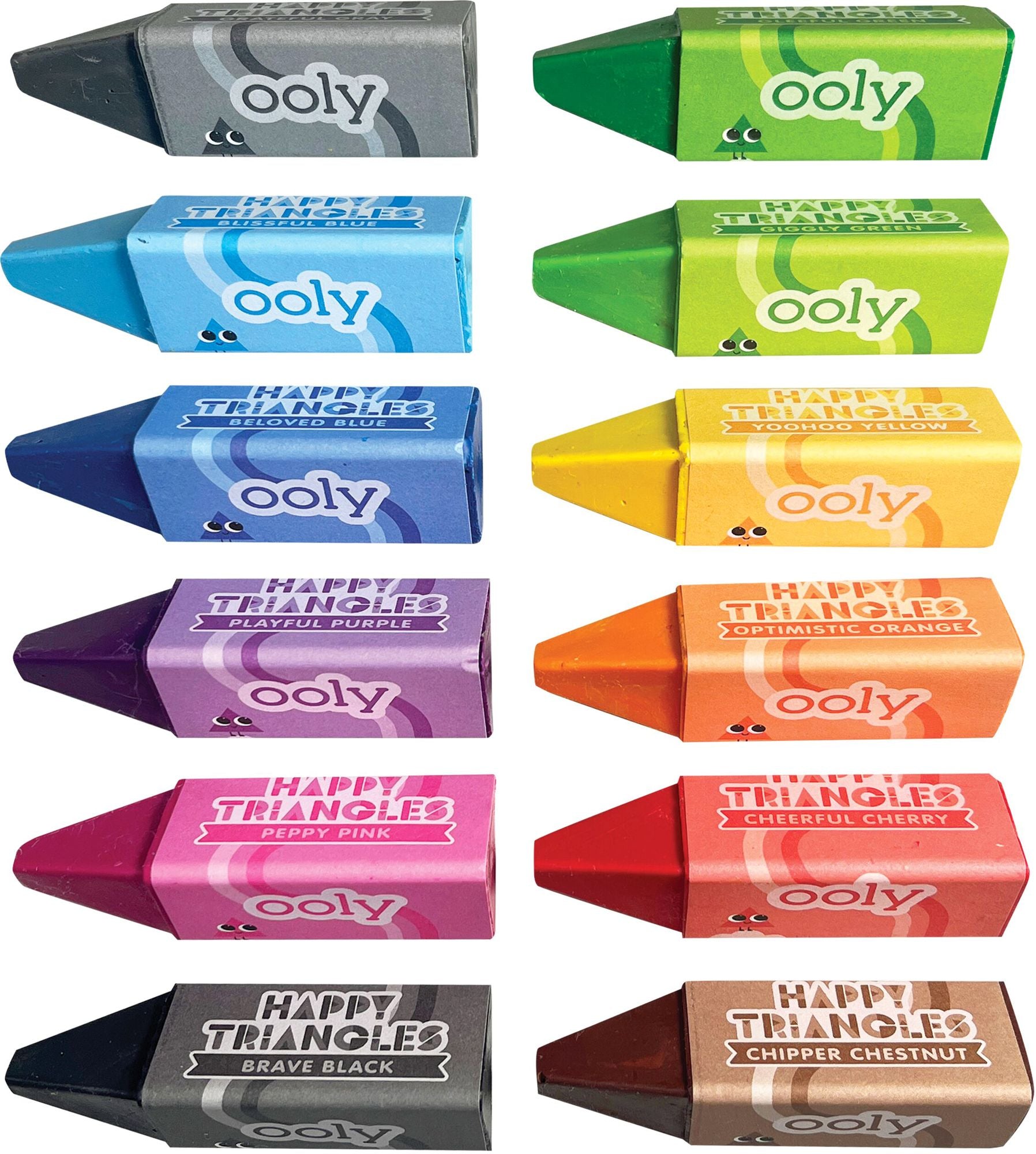 Happy Triangles Jumbo Crayons - Set of 12