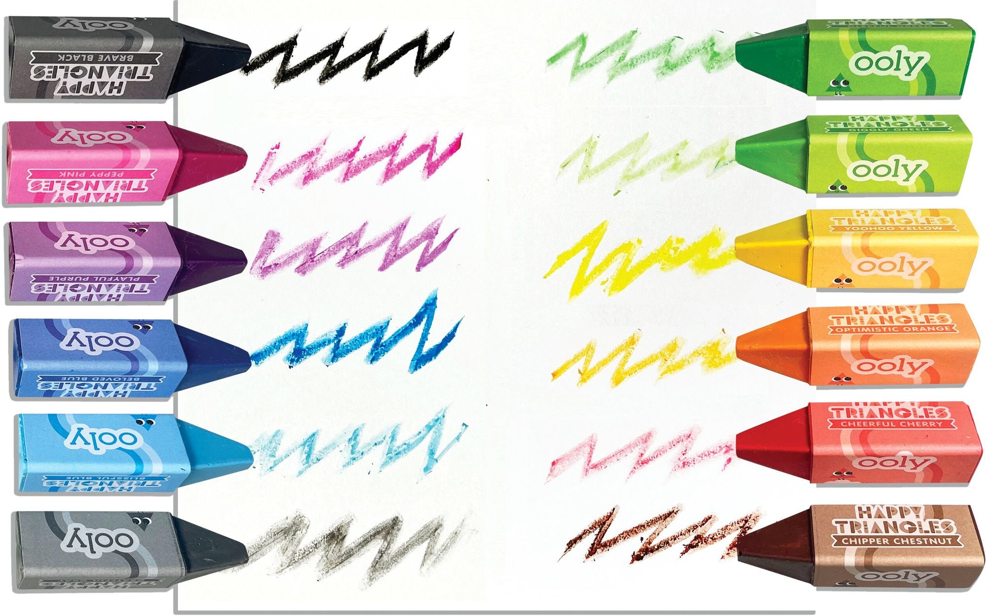 Happy Triangles Jumbo Crayons - Set of 12