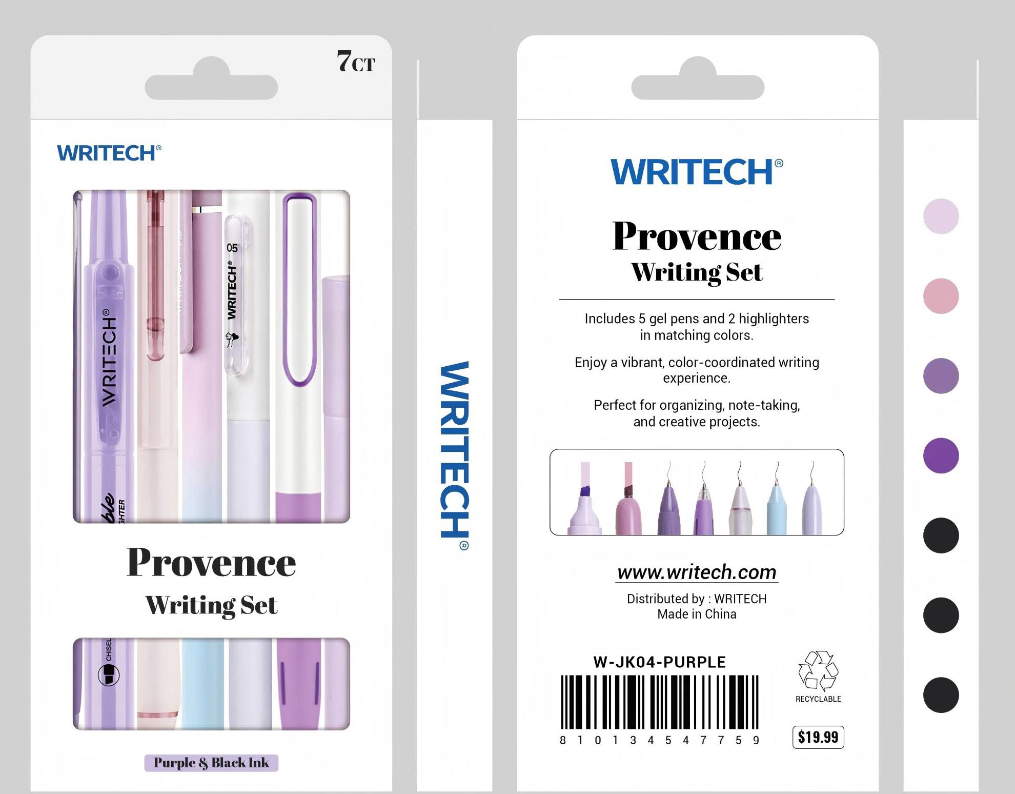 Provence Mixed Pen Kit S/7 - Assorted Ink