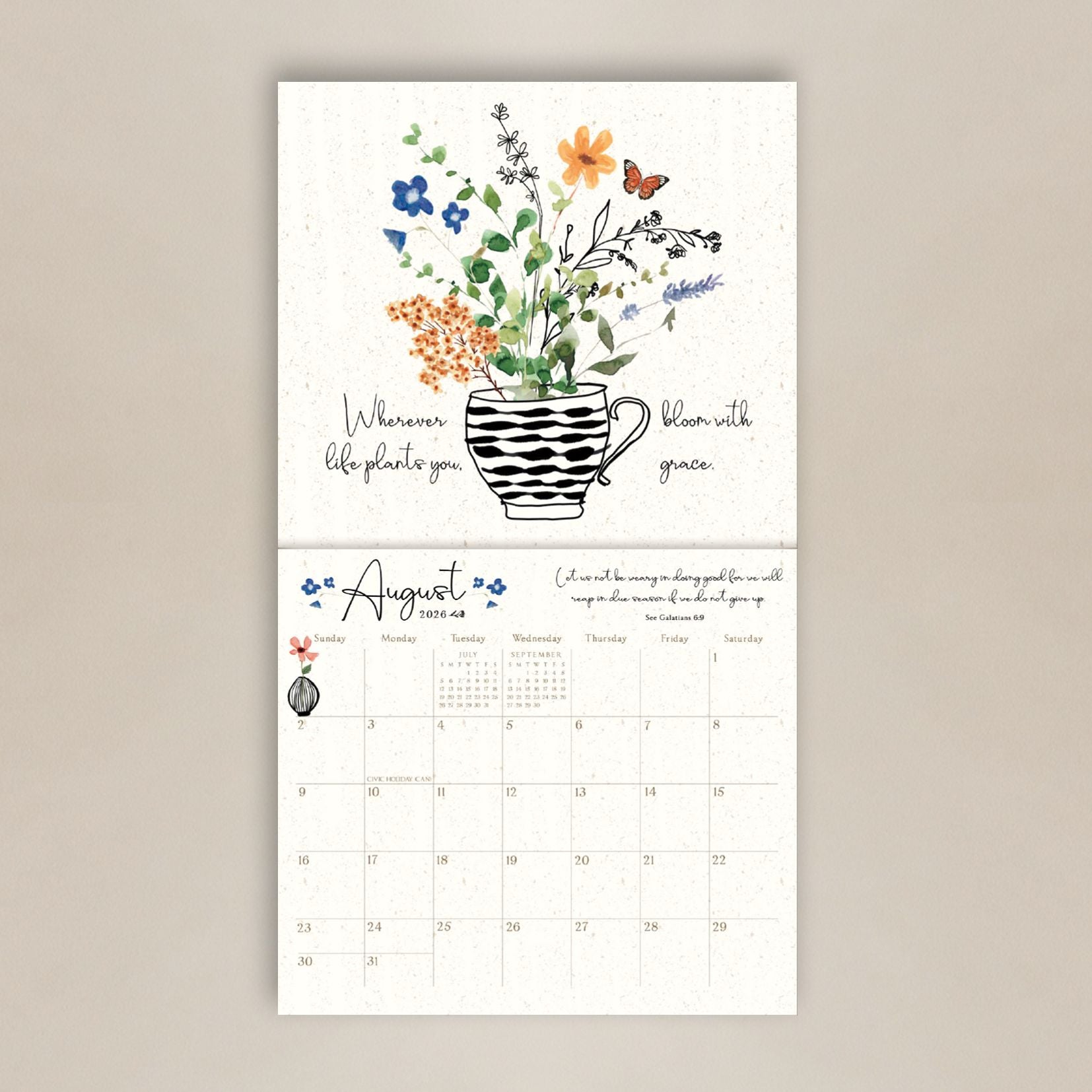 2026 Legacy Be Still 12 Month Wall Calendar