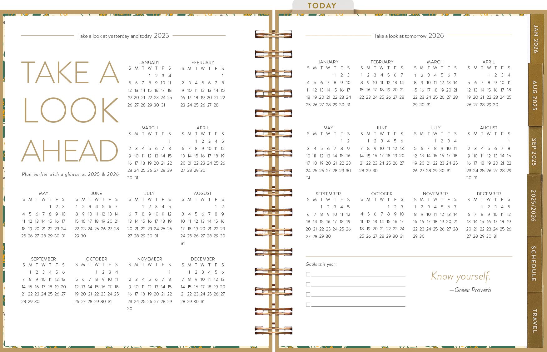 2025-2026 On the Bright Side Blue Peaks 17 Month Hardcover Weekly/Monthly Planner