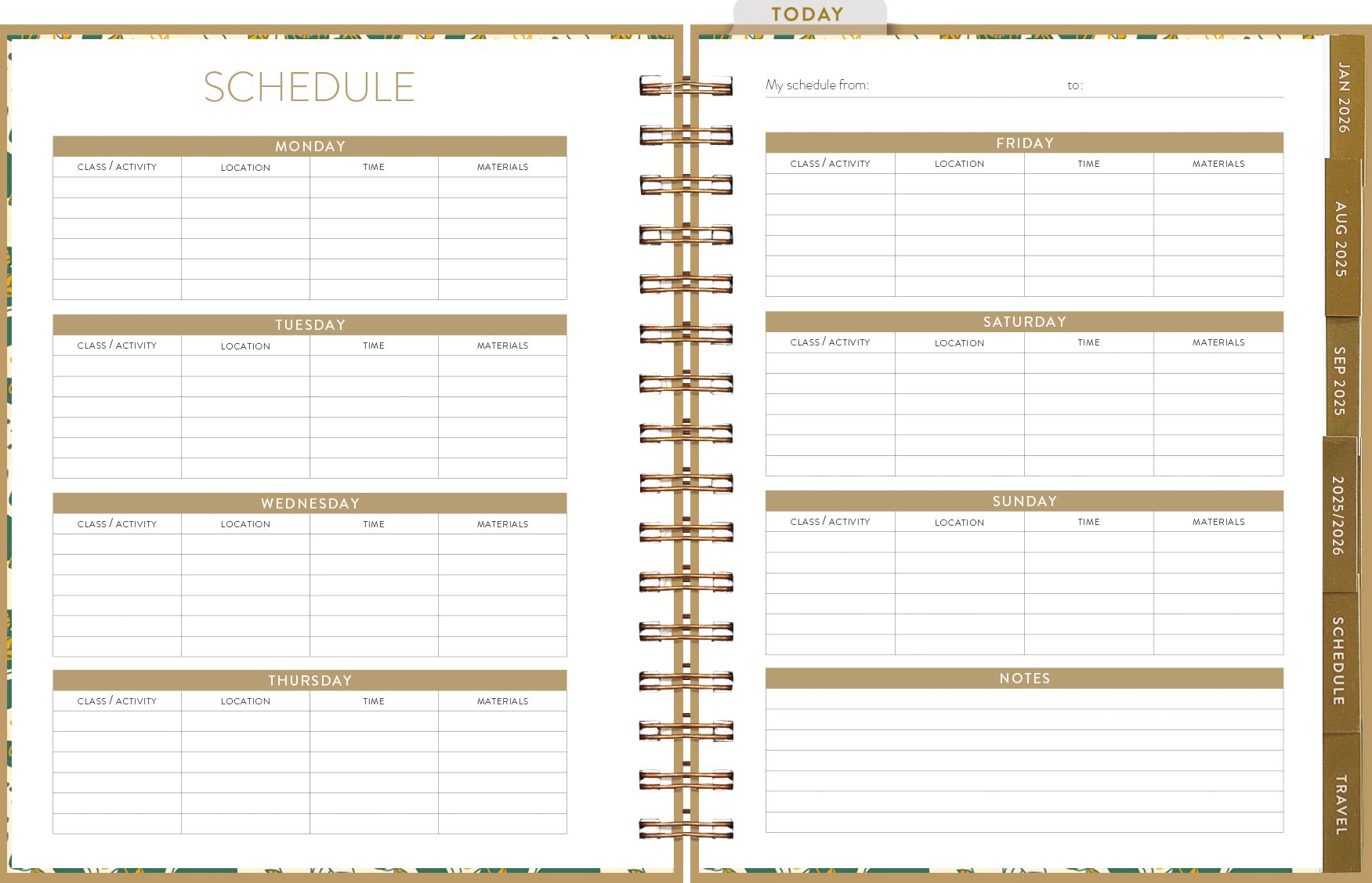 2025-2026 On the Bright Side Blue Peaks 17 Month Hardcover Weekly/Monthly Planner