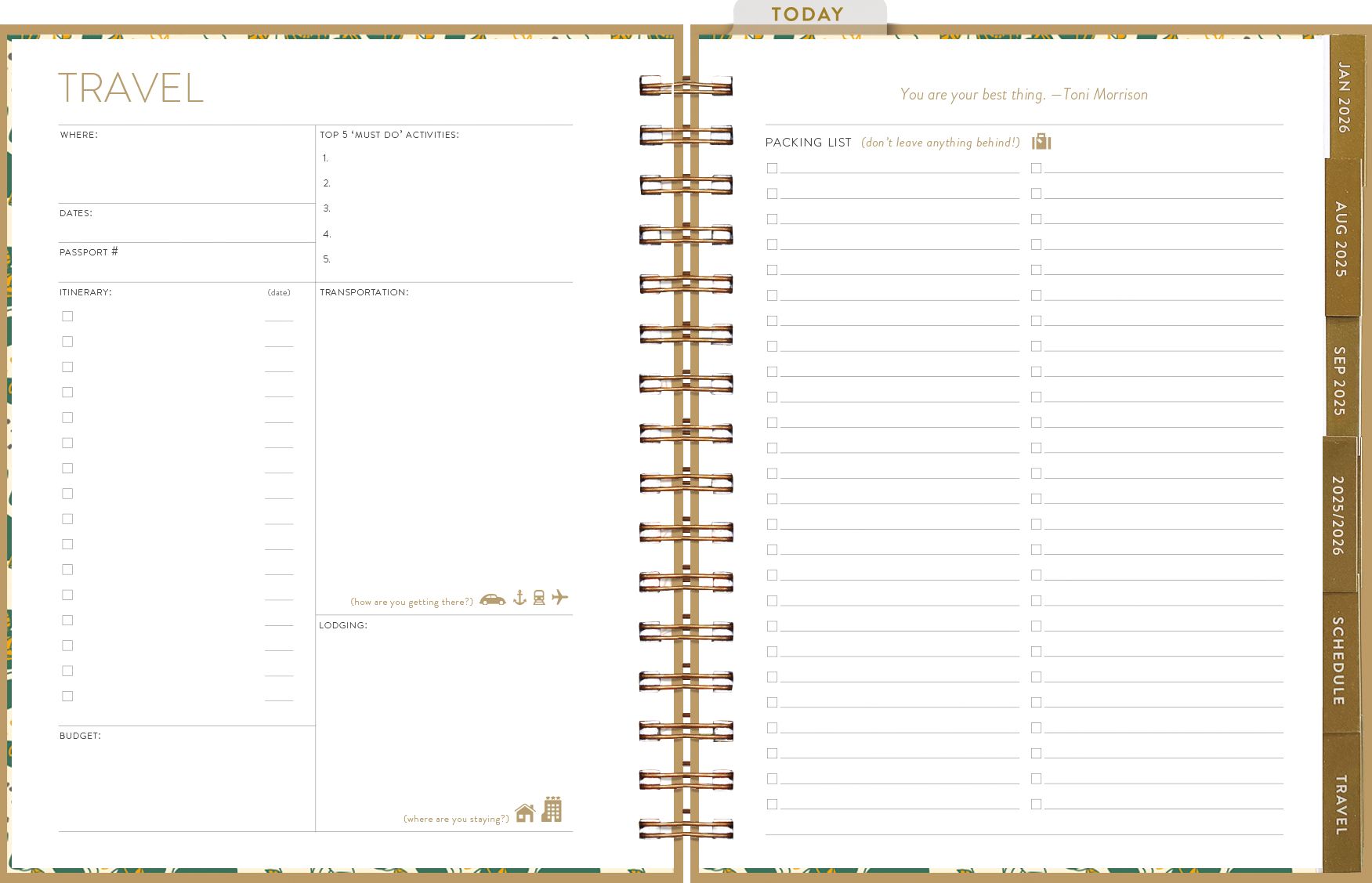 2025-2026 On the Bright Side Blue Peaks 17 Month Hardcover Weekly/Monthly Planner