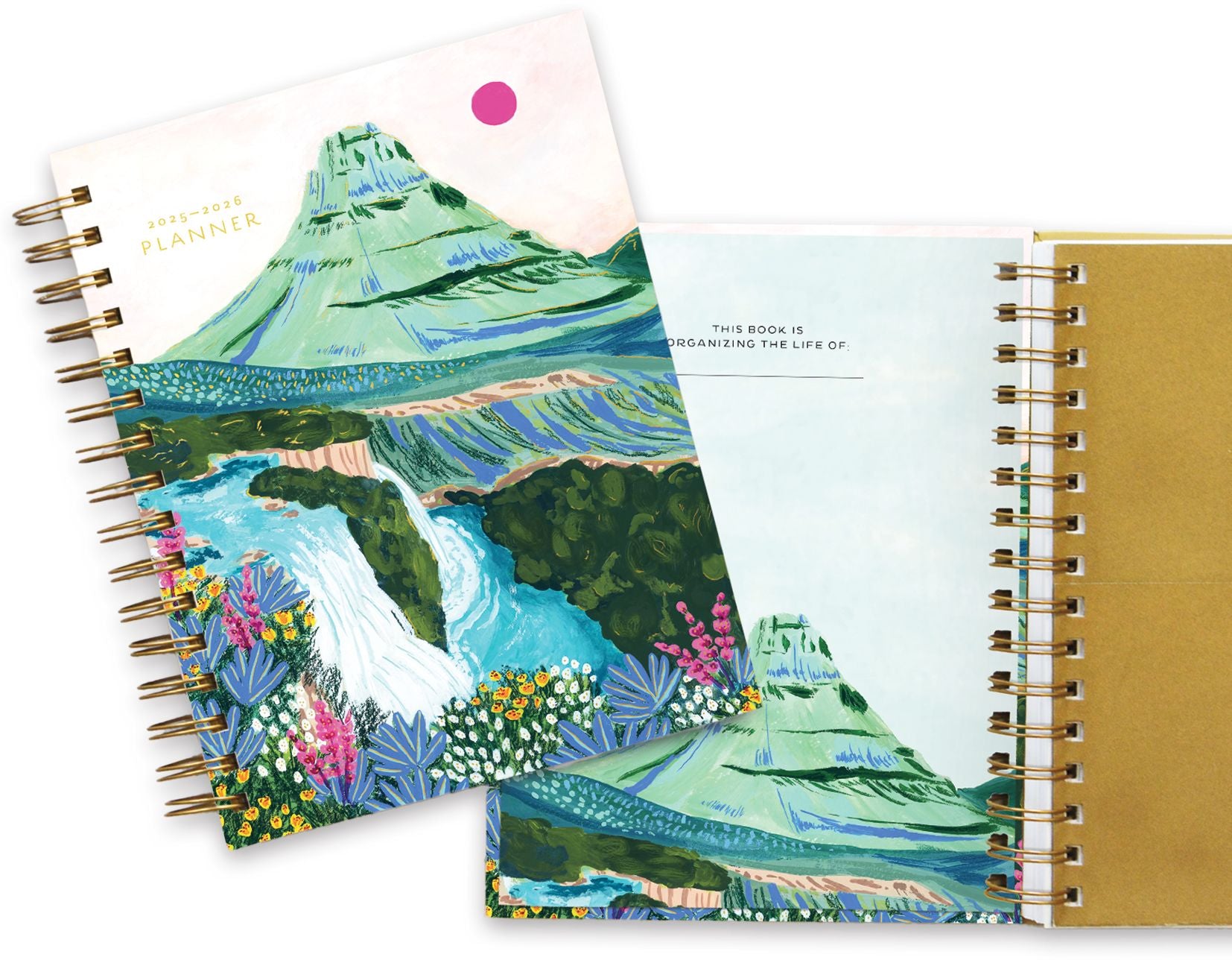 2025-2026 On the Bright Side Blue Peaks 17 Month Hardcover Weekly/Monthly Planner