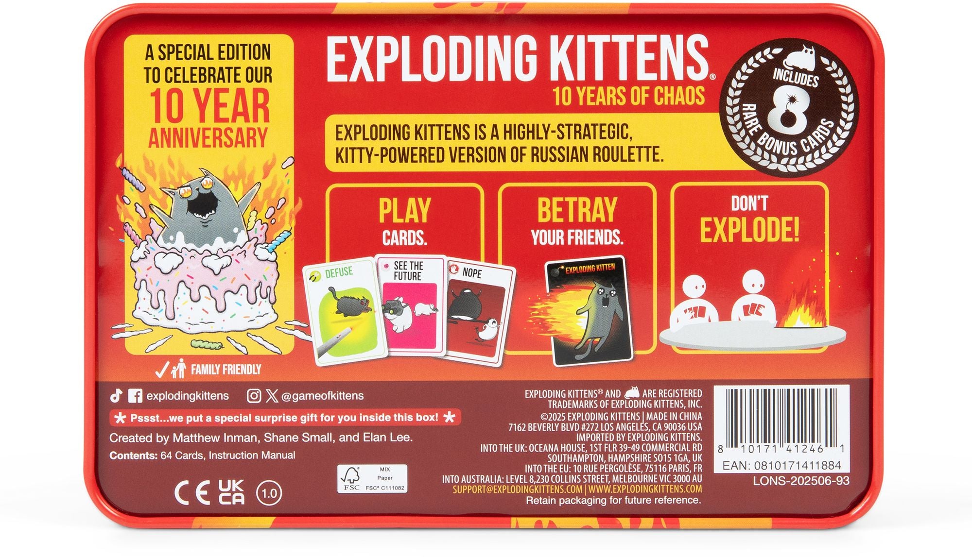 Exploding Kittens 10-Year Anniversary (LG TIN)