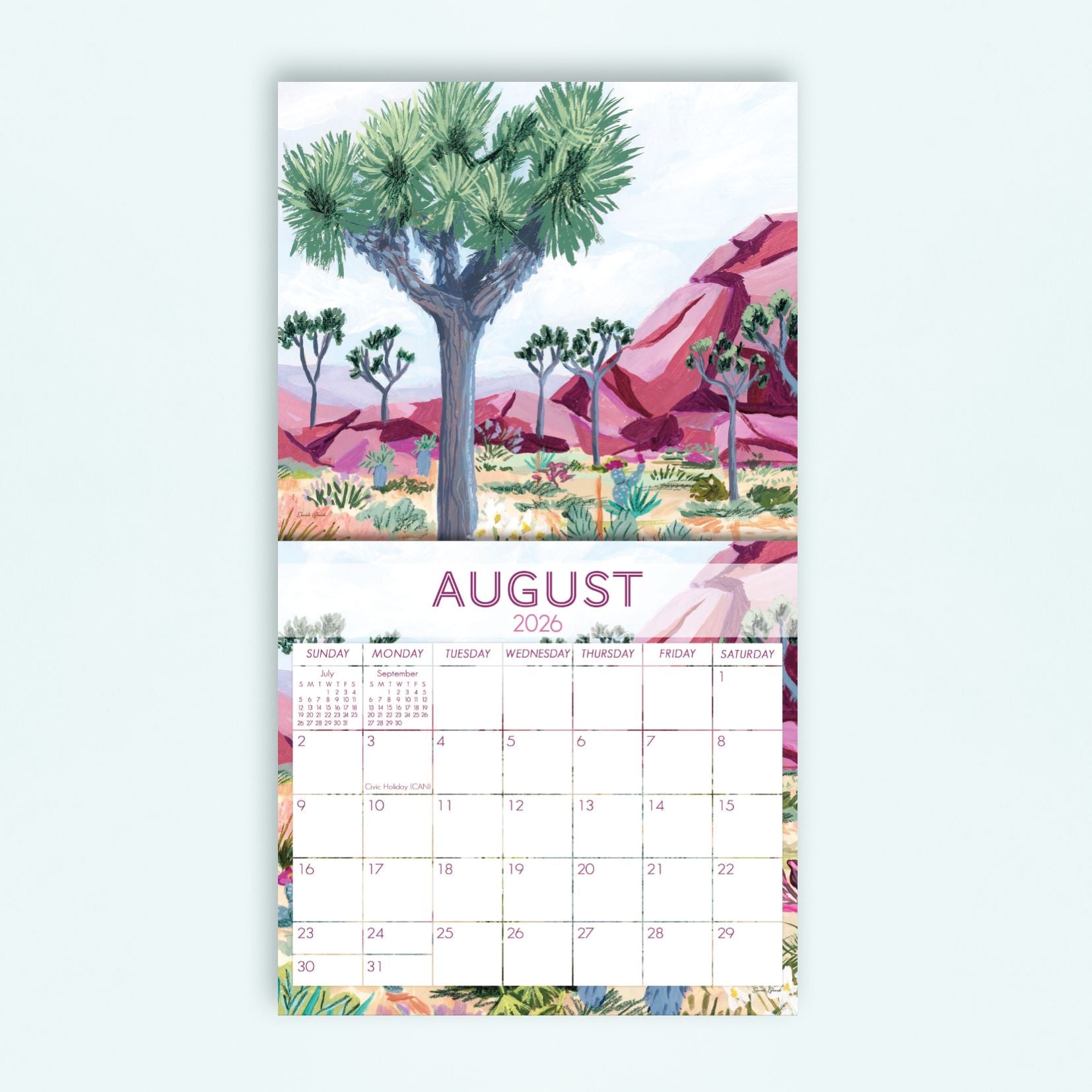2026 On the Bright Side Explore 12 Month Wall Calendar