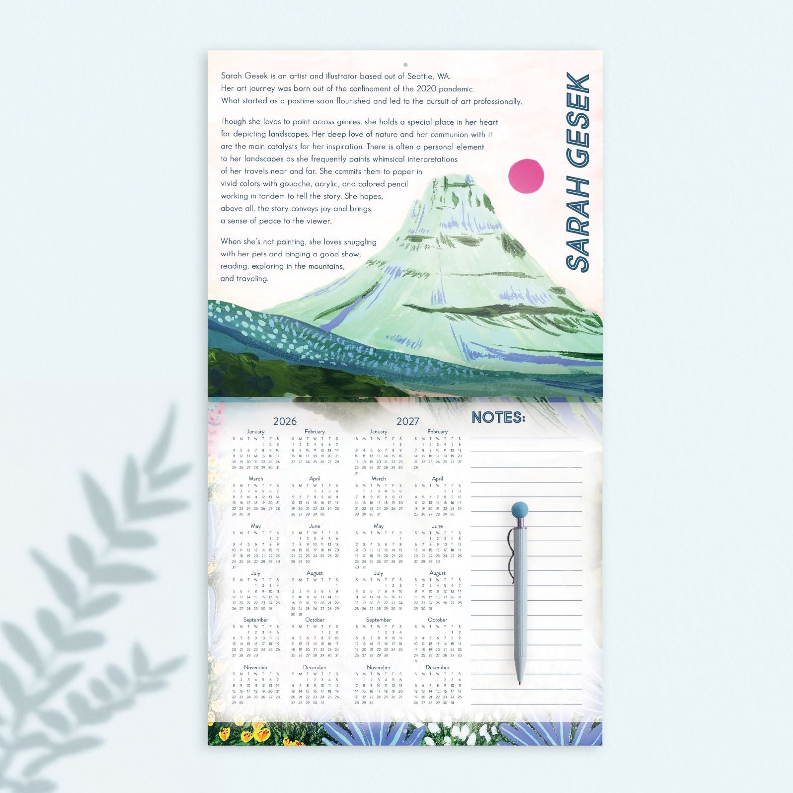 2026 On the Bright Side Explore 12 Month Wall Calendar