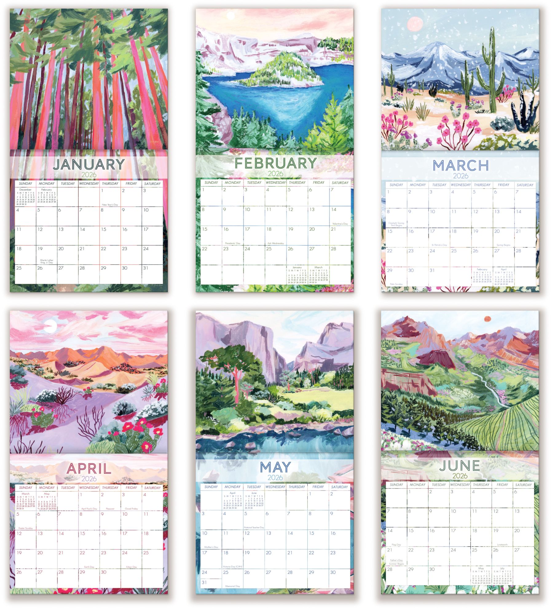 2026 On the Bright Side Explore 12 Month Wall Calendar