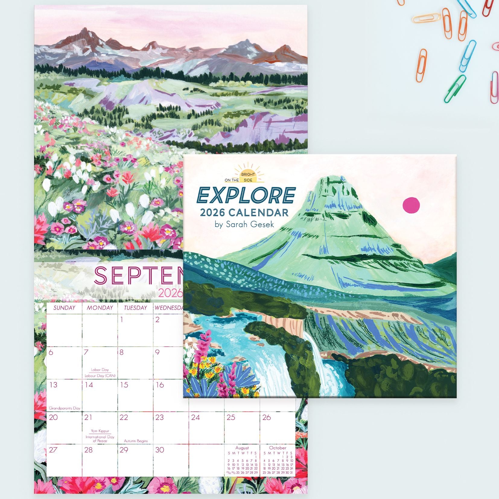 2026 On the Bright Side Explore 12 Month Wall Calendar