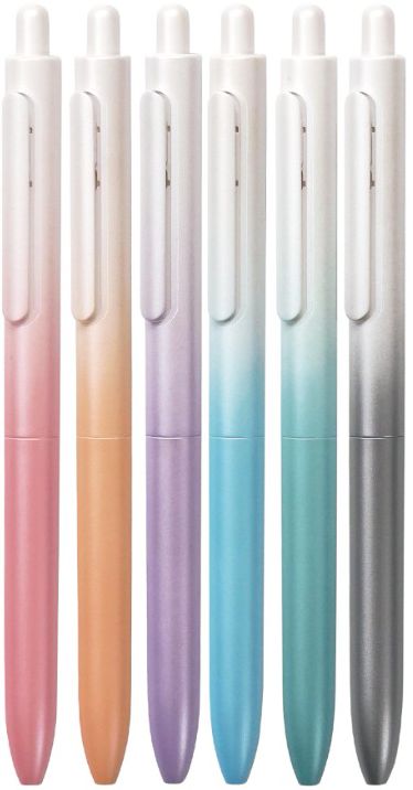 Aurora Pearly Gradient Gel Pen S/6 - Black Ink