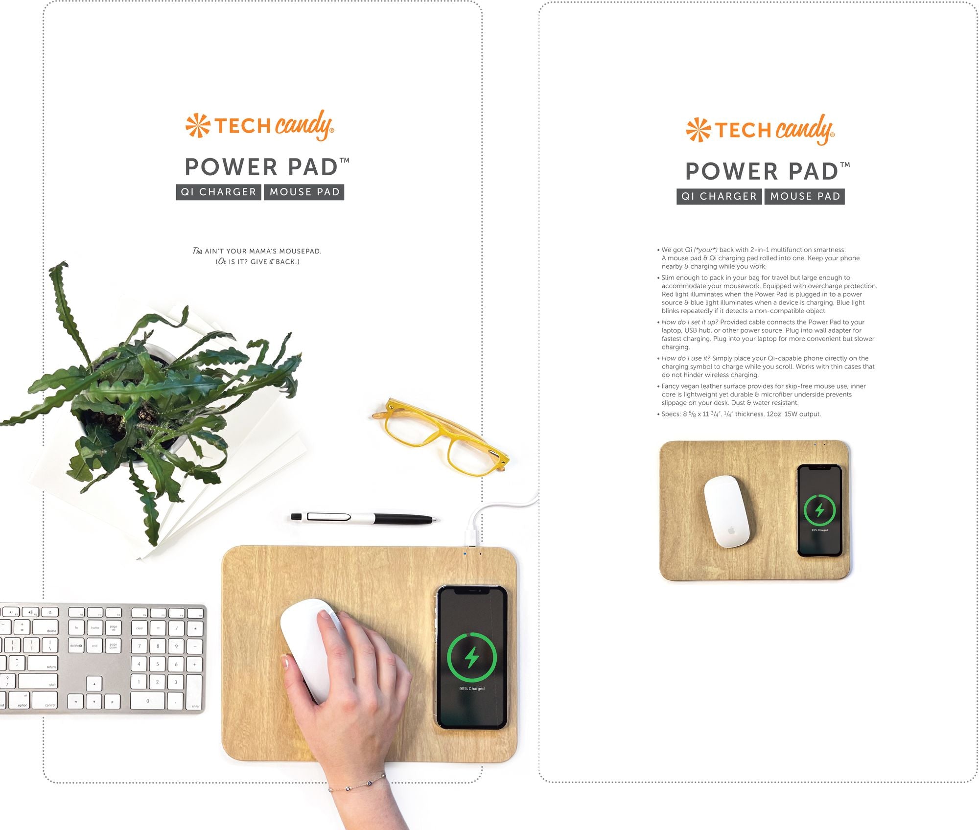 Power Pad Qi Charger Mouse Pad